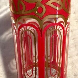 Red and Gold Decorative Glass